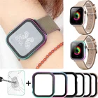 Для Apple Watch Series 7 6 5 4 3 2 металлический защитный чехол из закаленного стекла противоударный бампер для iwatch 41 мм 42 мм 44 мм 45 мм