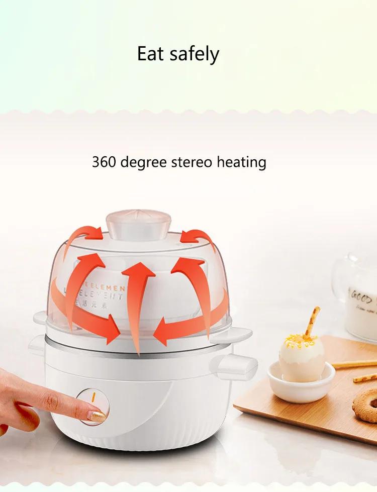 Multifunction Egg Cooker Mini Breakfast Egg Machine Automatic Power Off Anti-dry Egg Boiler Cooker Steamer For Home Kitchen