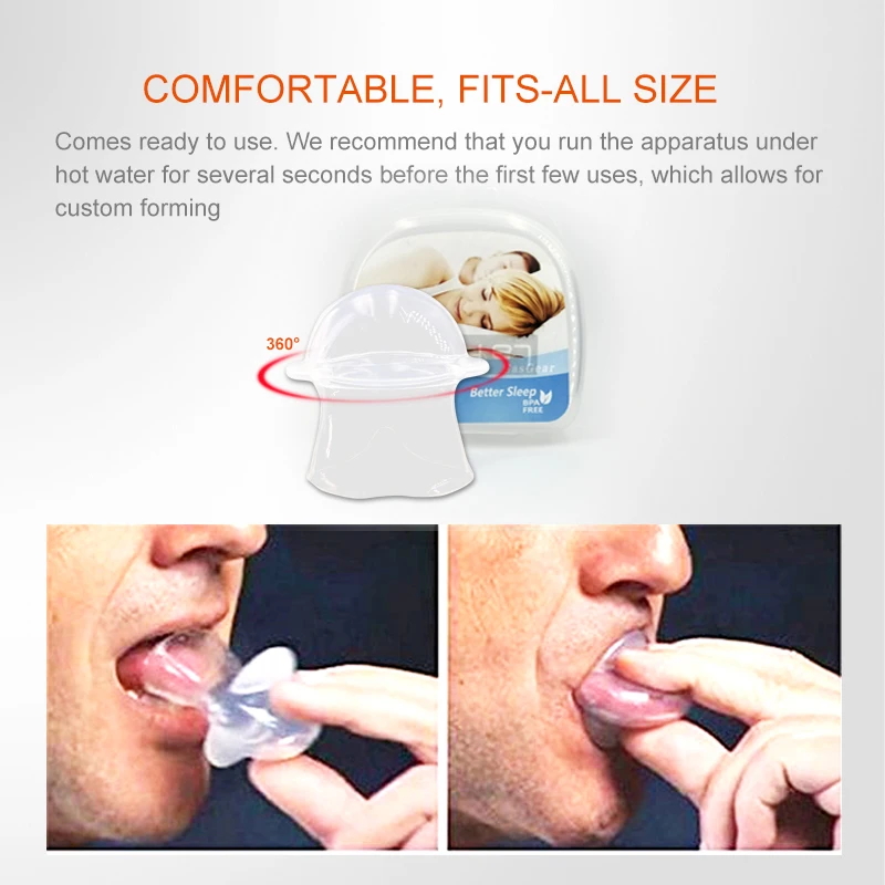New style Silicone Anti Snoring Tongue Retaining Device Snore Stopper Solution Sleep Breathing Apnea Night Guard Aid Stop Sleeve | Красота и