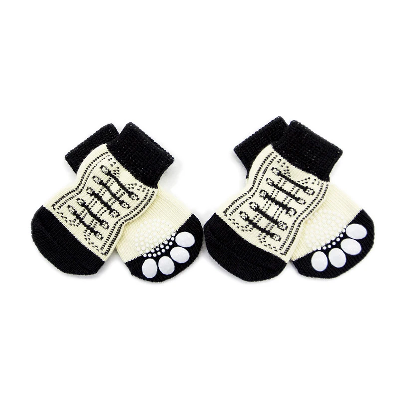 

Spring Autumn Pet Dog Socks Anti-Slip Knit Small Dogs Cat Shoes Winter Thick Warm Paw Protector Dog Socks Pet Product 4pcs/Set