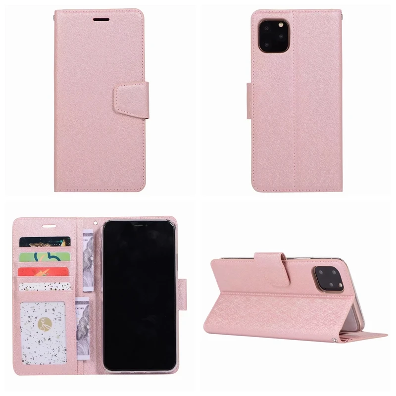 Шелковый кожаный чехол кошелек для iPhone 11 2019 XR XS MAX X 10 8 7 6 6S 5 SE Samsung Note Pro откидной