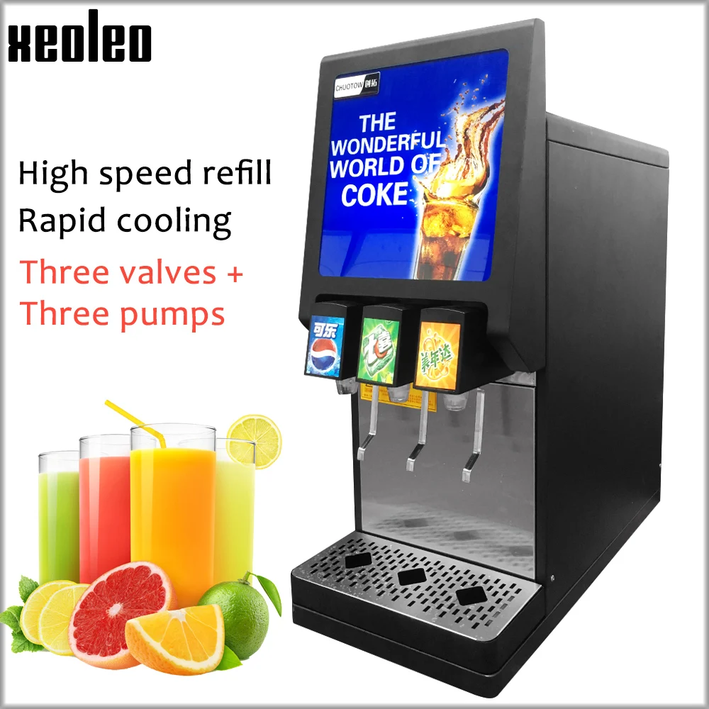 XEOLEO 3 насосы колы диспенсер машины для колы напиток диспенсер Sprite/Fanta/Pepsi/сок Напиток Диспенсер машина