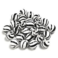 20pcslot zebra stripe ceramics beads 10mm diameter 2mm hole earring bracelets needlework components for jewelry making