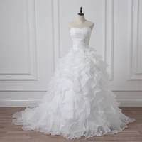 jiayigong 2020 robe de mariage white ivory ball gown wedding dress applique beaded pleats ruffled organza corset bridal gowns
