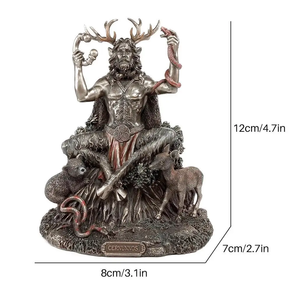 1 Pcs Ancient Rome Resin Cernunnos Sitting Statue Sculpture Celtic God Figure Underworld For Home Garden Decor | Дом и сад