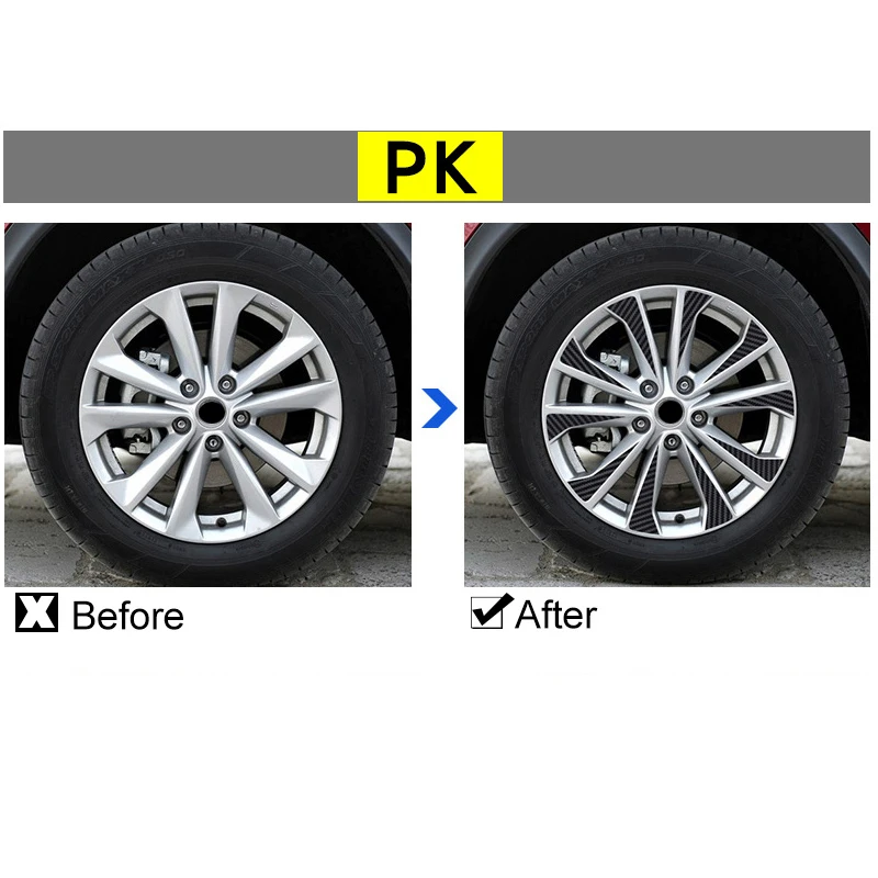 R17 Стайлинг автомобиля внешняя наклейка черный углеродное волокно виниловая на