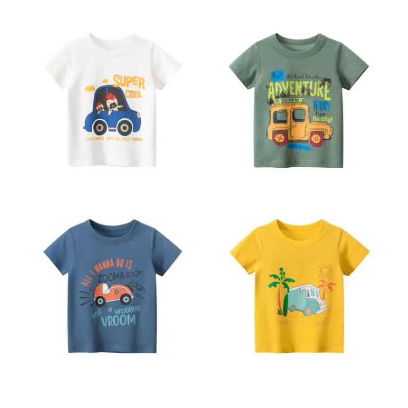 

Оптовая продажа 2021, модная летняя детская футболка с коротким рукавом, одежда для мальчиков