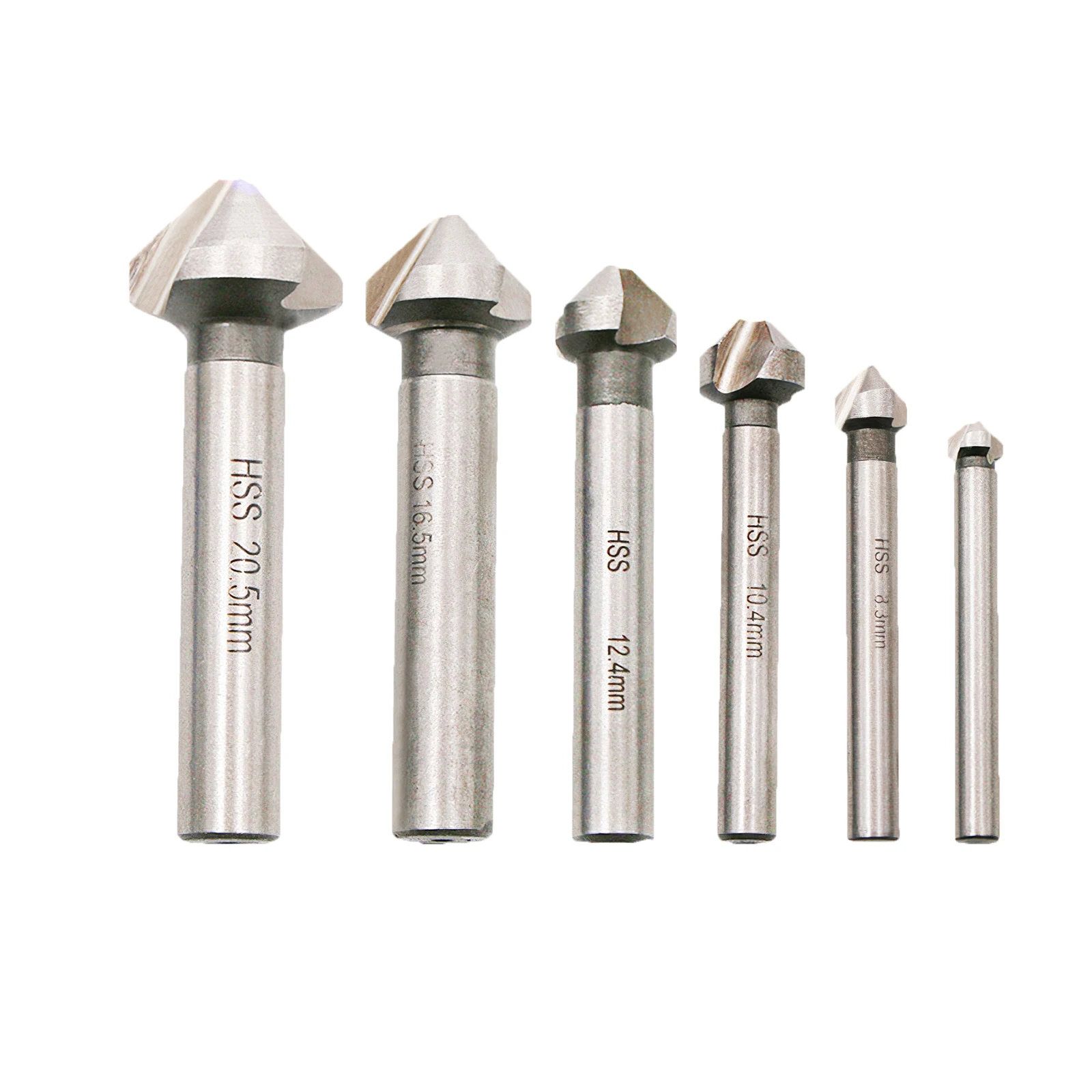 

6PCS 3 Flute Chamfer Milling Cutter 90 Degrees CNC Router Bits 20.5/16.5/12.4/10.4/8.3/6.3MM Chamfering End Mill Cutting Tools