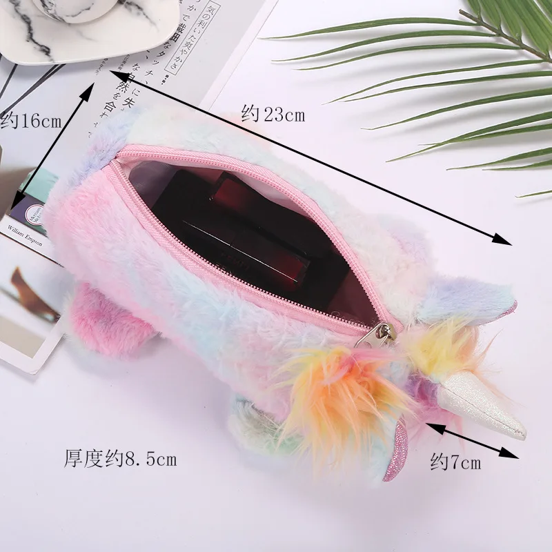 Чехол для карандашей, trousse scolaire cartuchera para lapices school etui, плюшевый Блестящий единорог, kawaii, канцелярские принадлежности lapicera estuch