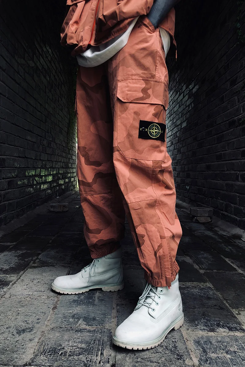 

Stone Island tide brand camouflage multi-pocket tooling casual loose function outdoor sports men and women couples feet trousers