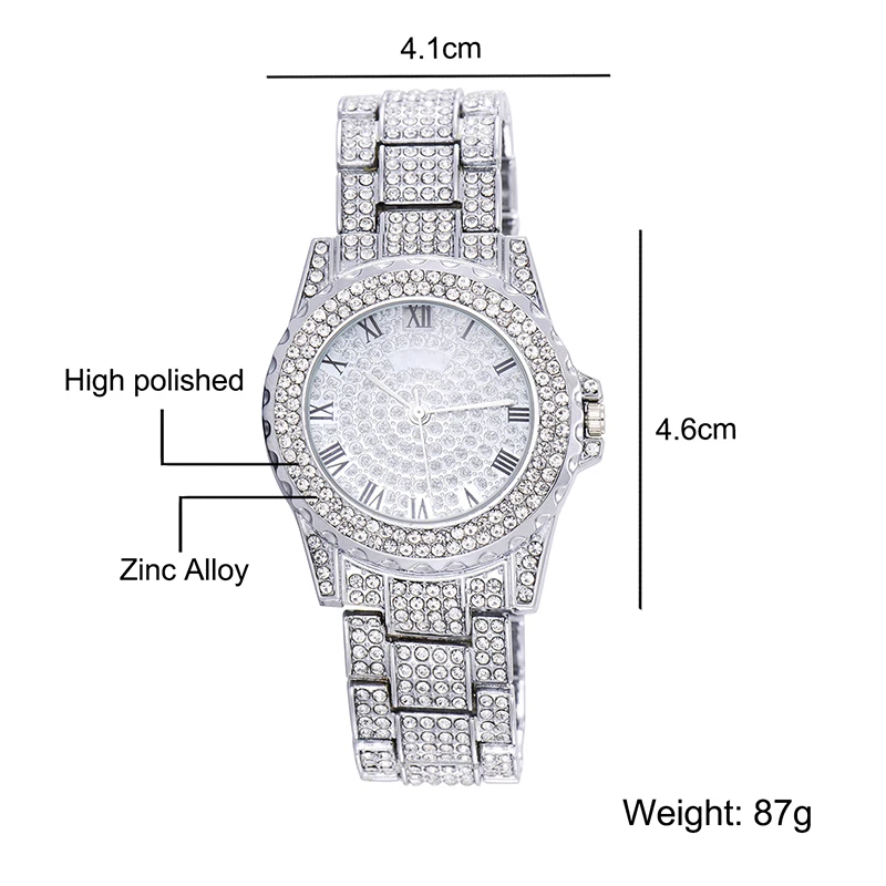 silver color D& Z мужские хип-хоп микро проложили CZ Брендовые Часы кварцевые цифры часы для мужчин ювелирные изделия, аксессуары ручной работы - Цвет: silver color
