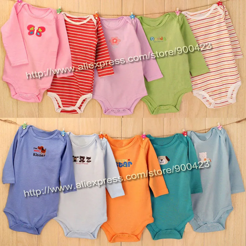 

boy&girl's long sleeve Baby Rompers,100%cotton romper,6M 9M 12M 18M 24M, 2pcs/lot