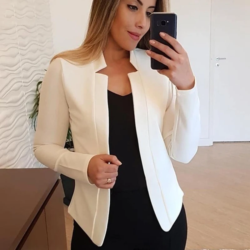 Новые женщин куртка в европейском и американском стиле Однотонная одежда на