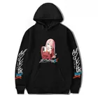 Толстовка с капюшоном Харадзюку, Мультяшные мужские и женские толстовки, повседневный свитшот, пуловер унисекс, милые толстовки с аниме Zero Two