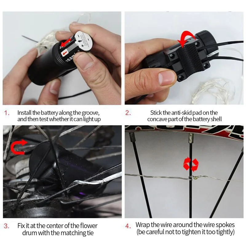 

2M 20 LED Bicycle Colorful Lights Mountain Bike Wheel String Light Cycling Spoke Lamp Bike Accessories Night Cycling Safety