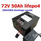 Литиевый аккумулятор GTK 72 в 50 Ач lifepo4 200 А BMS 24S для 14 кВт 10 кВт инвертор для мотора велосипеда скутера вилочного погрузчика + зарядное устройство 10 А
