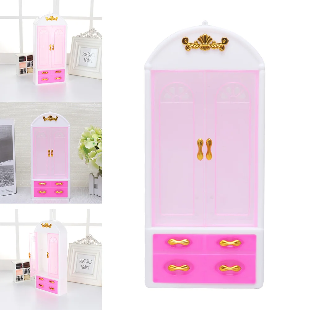 

Pink Closet Wardrobe Doll Girls' Toy Bedroom Furniture New Doll Wardrobe Doll Accessories for Girl Gift Collection(Single