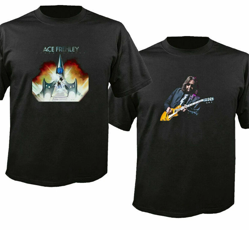 

New Ace Frehley Space Invader Short Sleeve Cotton Black T-Shirt Tops Tee Tee Shirt