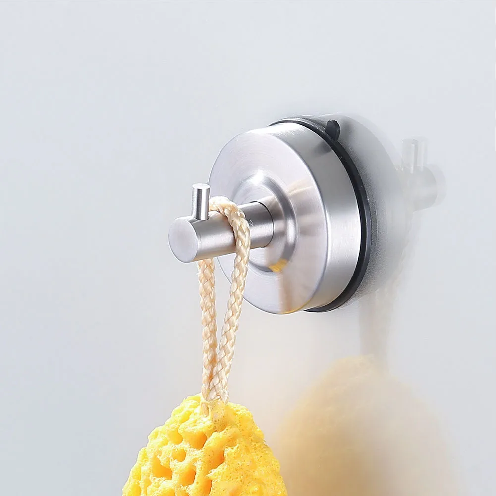 

2pcs Bathroom Towel Hook Heavy Duty For Clothes Handbag Removable Waterproof Modern Vacuum Suction Cup Shower Stainless Steel
