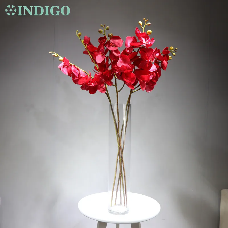 Koop Indigo-Groothandel 100 Pcs Big Size Phalaenopsis Orchidee Real Touch Kunstmatige Bloem Bruiloft Bloem Bloemen Gratis Verzending