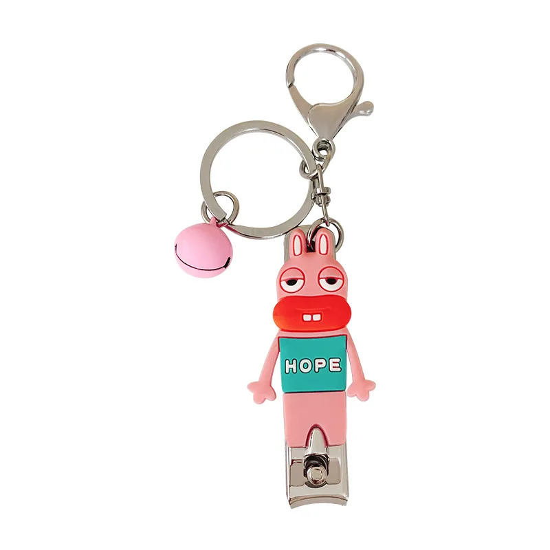 

2021 Trend Cute Big Mouth Animal Keychains Nail Clipper Series Key Chain Cartoon Girl Heart Car Bag Pendant Key Rings