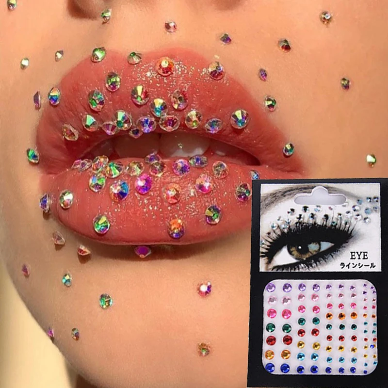

Diamond Face Jewel Sticker Eyeshadow Face Eyes Lips DIY Crystal Makeup Tattoo Sticker Fashion Party Festival Makeup Tools