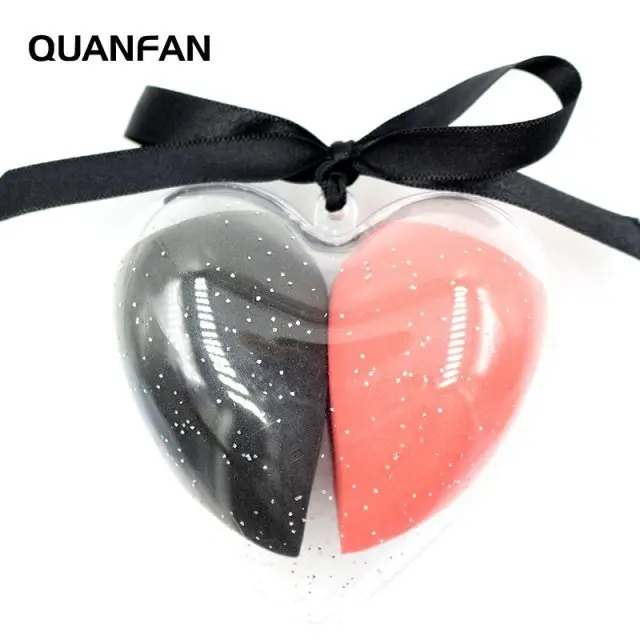 Губка для макияжа в форме сердца 2 шт./компл. коробка из нелатексного материала