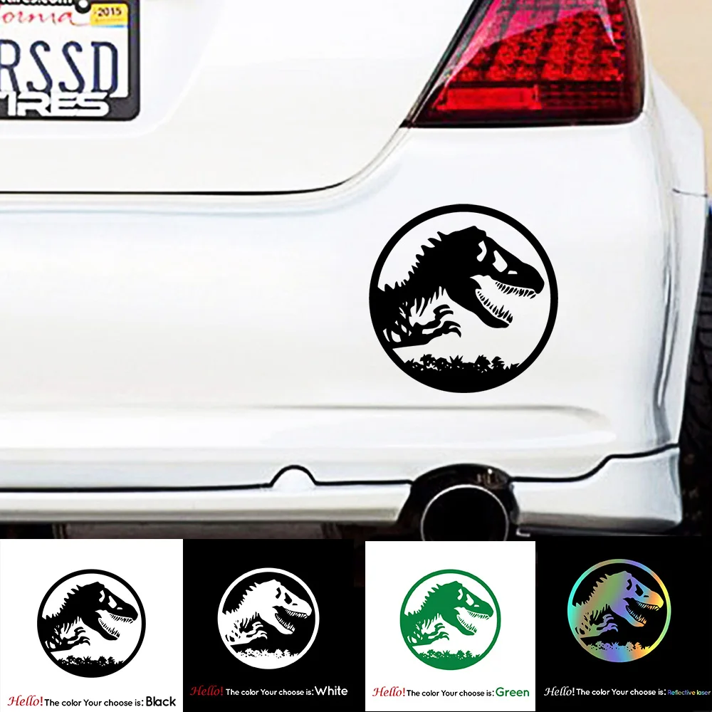 

Cartoon Jurassic Park Car Decal Fashion Cartoon Car Sticker Dinosaur Park Window Decor Personality Vinyl Decals12cm12cm