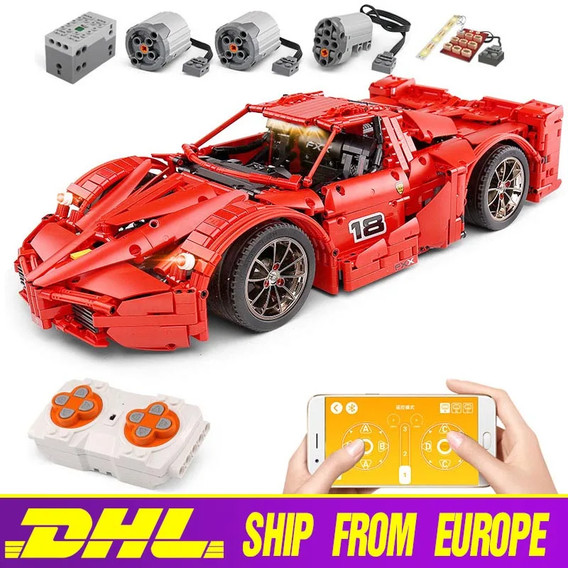 Форма King Technic Ferraried RC Car The MOC 10559 Veneno Roadster с функцией мотора креативные строительные