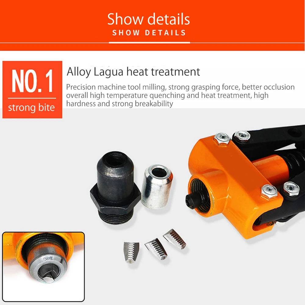 

Riveter Gun Auto Rivet Tool Blind Rivet Nut Gun Heavy Hand INSER NUT Tool Manual Mandrels M3.2/M4/M5