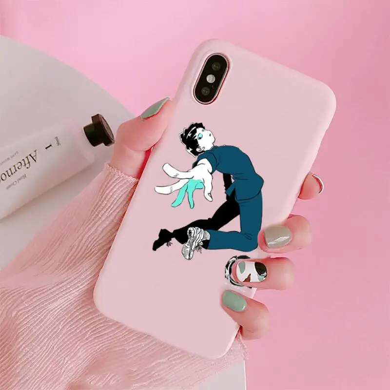 

Mob Psycho 100 Anime pattern Phone Case Candy Color for iPhone 6 7 8 11 12 s mini pro X XS XR MAX Plus