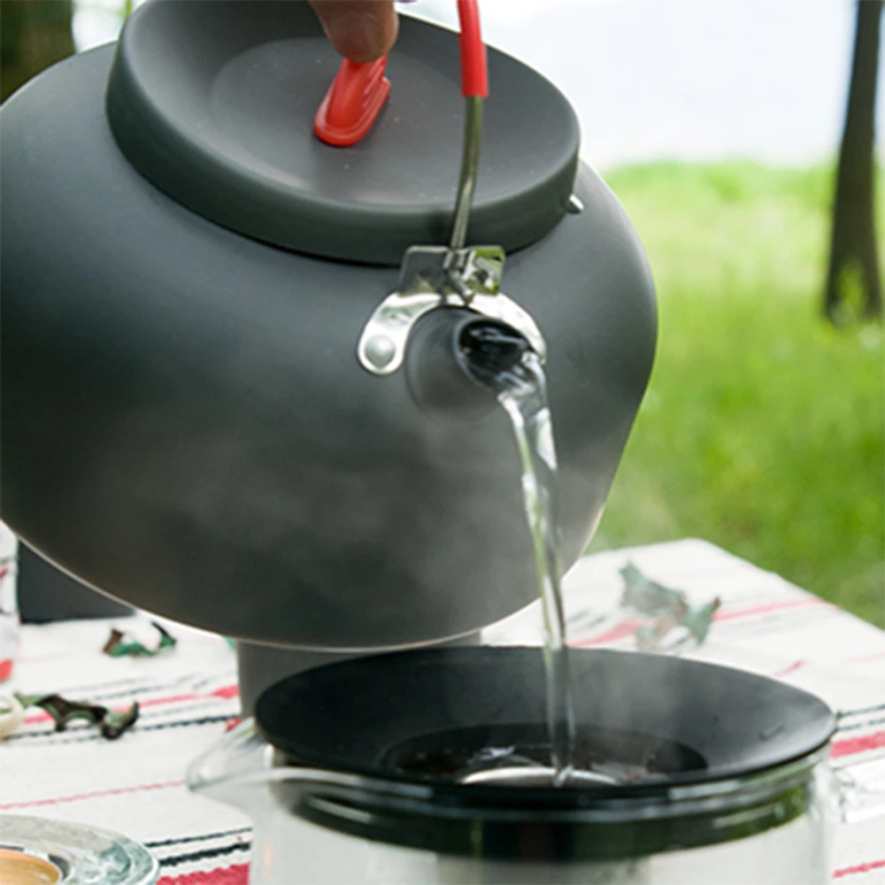 ALOCS уличный чайник для кемпинга пикника воды кофейник 1.4L алюминиевый настольный