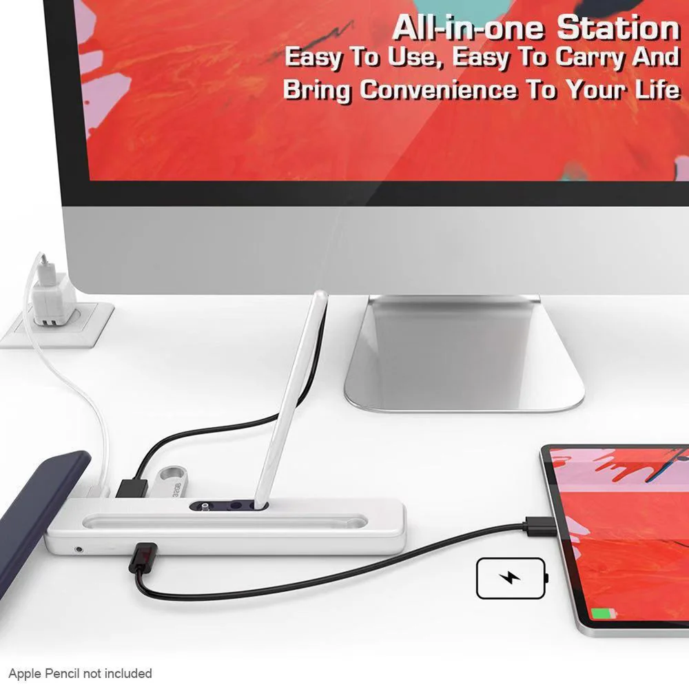 Адаптер USB C Hub для MacBook Pro PD порт Samsung S8 S9 Huawei P20 Mate 20 пенал iPad Apple Pencil|USB-хабы| |