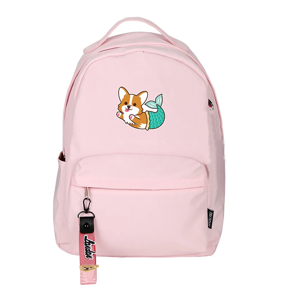 Женский нейлоновый рюкзак милый школьный ранец Хаски корги конфетных цветов с