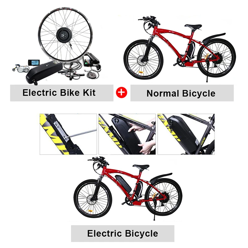 Verkaufen 36V 250W Duty Freies Ebike Conversion Kit Mit 12ah Lithium-Batterie Vorne/Hinten Hub Motor 20 Zoll Rad DIY Elektrische Fahrrad Teile