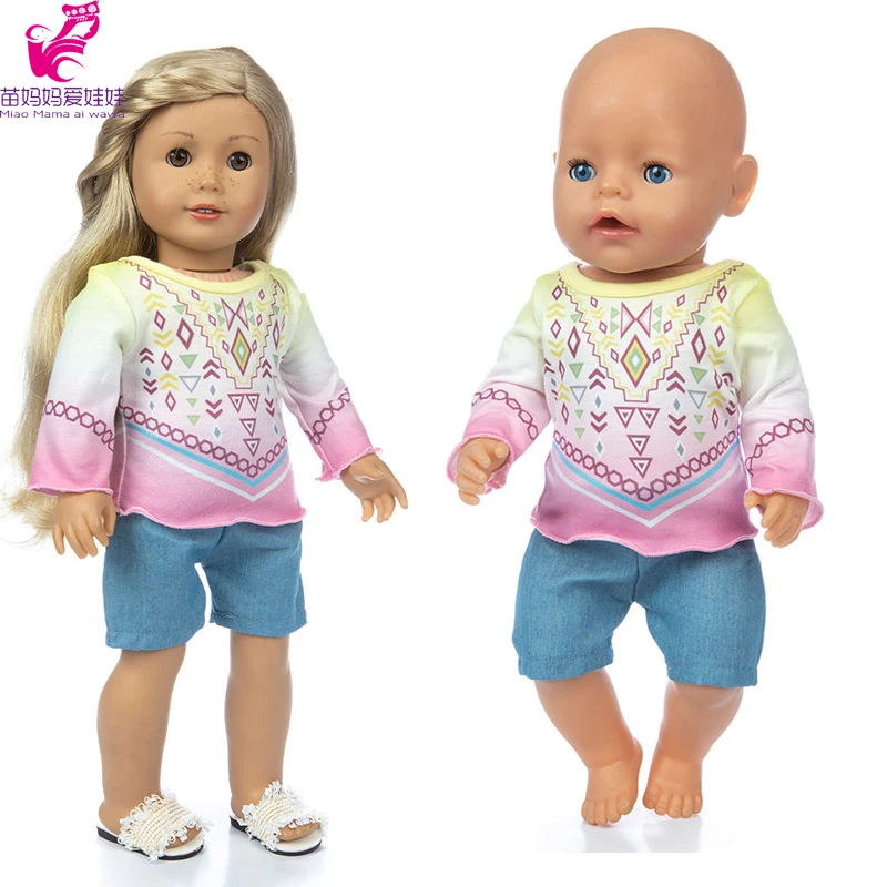 18 Inch girl Doll Clothes shirt Jeans Trousers 43cm new born Baby Outfits Denim Pants | Игрушки и хобби