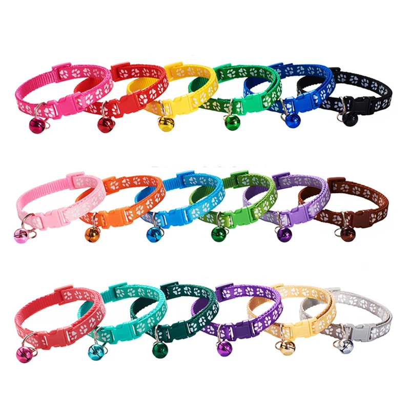 6 стилей Кошки колокольчики ошейники для собак комплекты нейлоновые пряжки