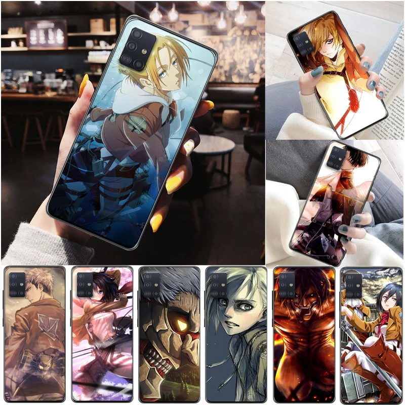 

Attack On Titan Eren Jager Mikasa Ackerman Armin Arlert Levi Phone Case For Samsung Galaxy A51 A71 4G 5G Soft TPU Coque Cases