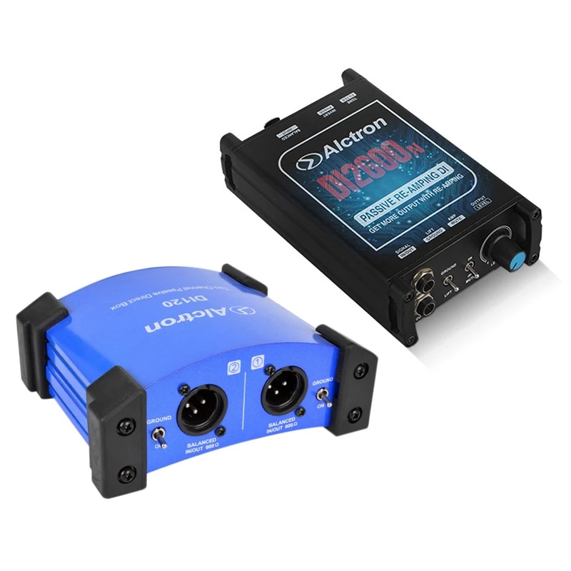 

Alctron DI120 Two-Way Passive DI Box Impedance Converter with DI2600N Ative DI Box DI Effector Signal Amplifier