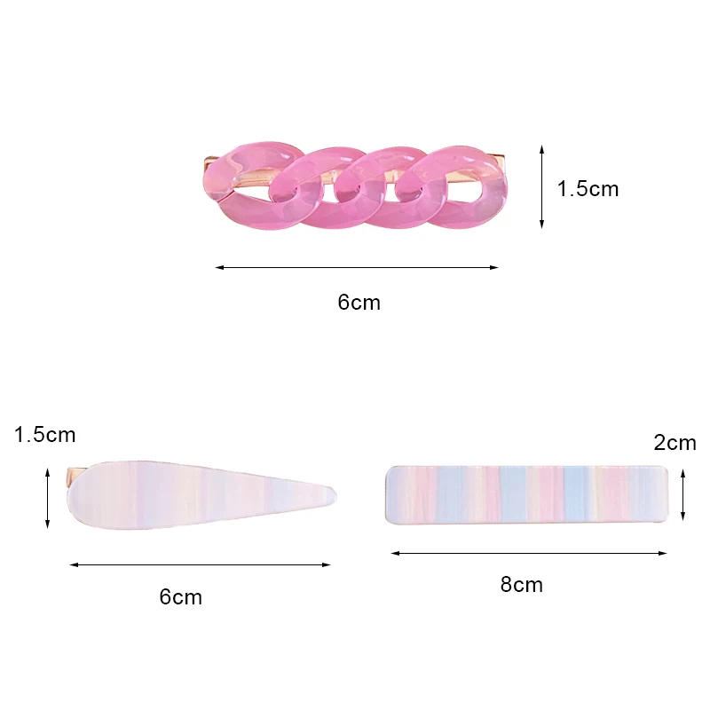 

Fashion Candy Color Chain Barrette Colorful Hair Clips Headwear Girls Women Hairpin Duckbill Clip Hair Accessories