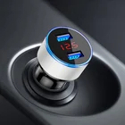 3,1 А двойной USB-порт ЖК-дисплей автомобильное зарядное устройство адаптер для Samsung S30 S20 + A51 A71 A70 A50 A30 зарядное устройство для автомобиля