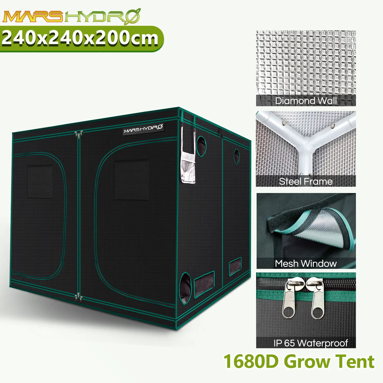 MarsHydro 240x240x200 см (96 ''x 96'' x 80 '') тент для выращивания в помещении