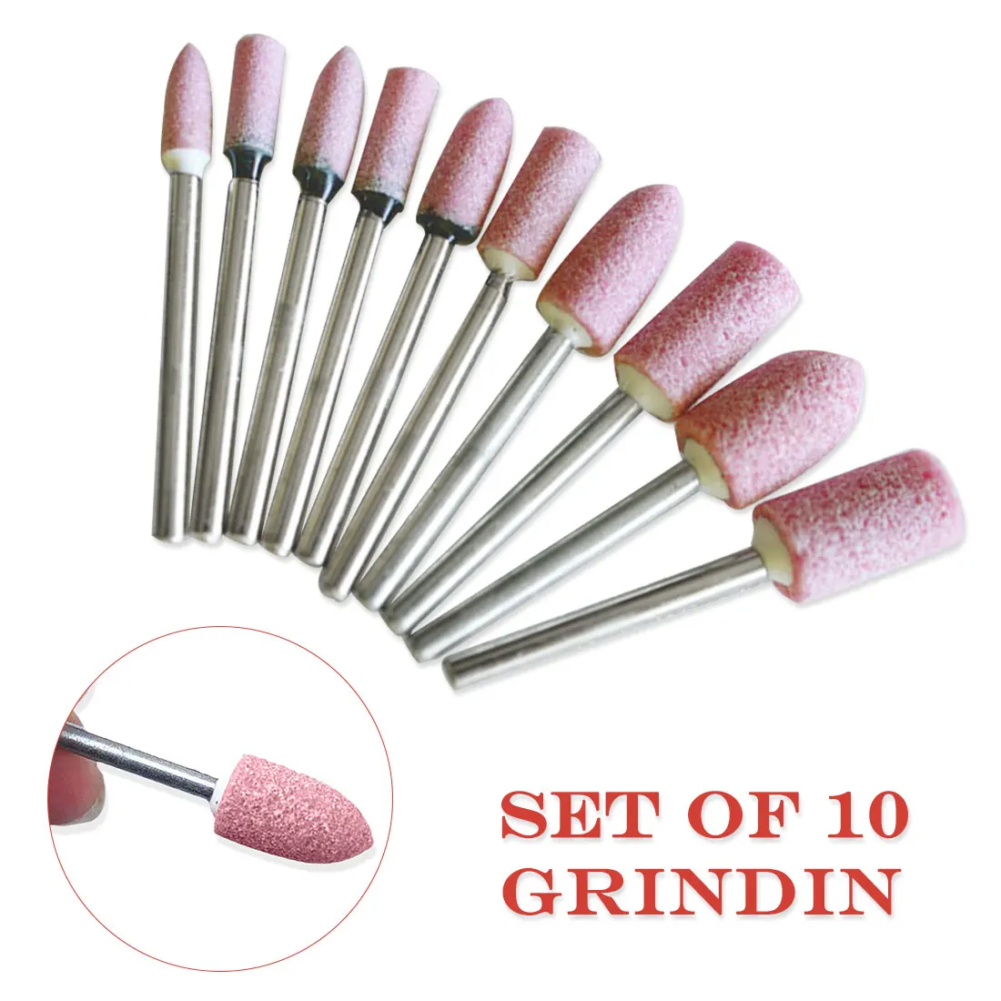 

10 шт. Шлифовальная головка, насадка на колесо, абразивный монтажный камень для вращающихся электроинструментов Dremel, электрический шлифовал...