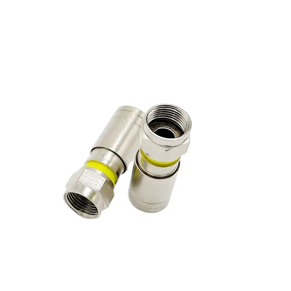 

10pcs F Connector 75-5 RG6 TV RF Coaxial Compression Fitting Coax O-Ring F Connector RG6 Coax CATV F Connector