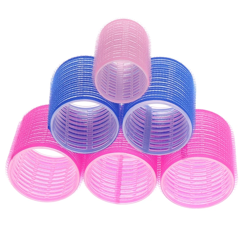 

6Pcs Adhesive Hair Rollers DIY Magic Hair Curlers Self Grip Holding Rollers Tool