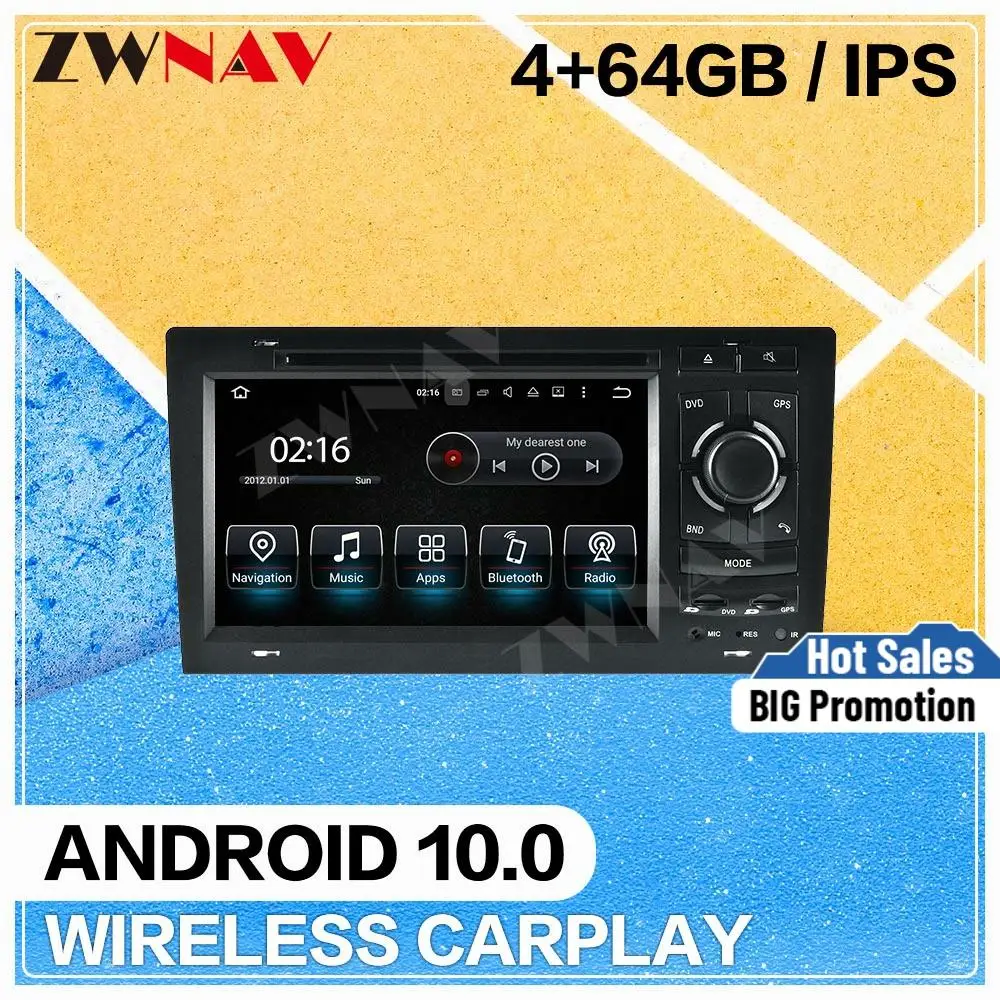 2 Din carplay Android 10 экран ar DVD-плеер для AUDI A8 1994-2003 GPS-навигация Мультимедиа Авто Аудио