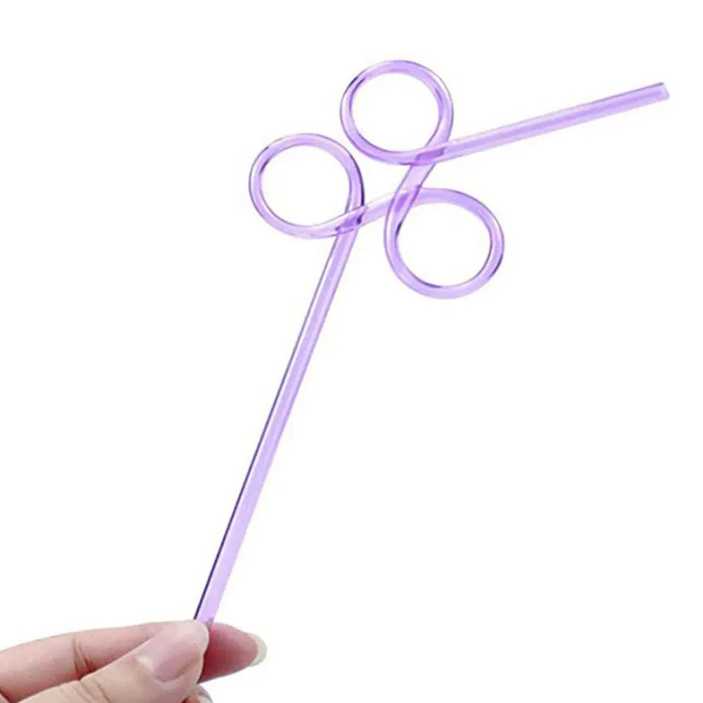 

Disposable Straw Plastic Drinking Loop Twist Silly Colorful Flexible Straw Kid Party Bar Drinking Accessories Random Color 20PCS