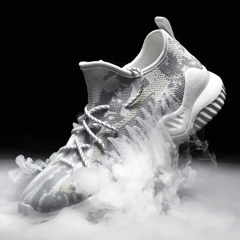 

Summer Large Size Ultralight Couple Style Flying Woven Breathable Casual Running Shoes Unisex Fashion Sneakers Hoes