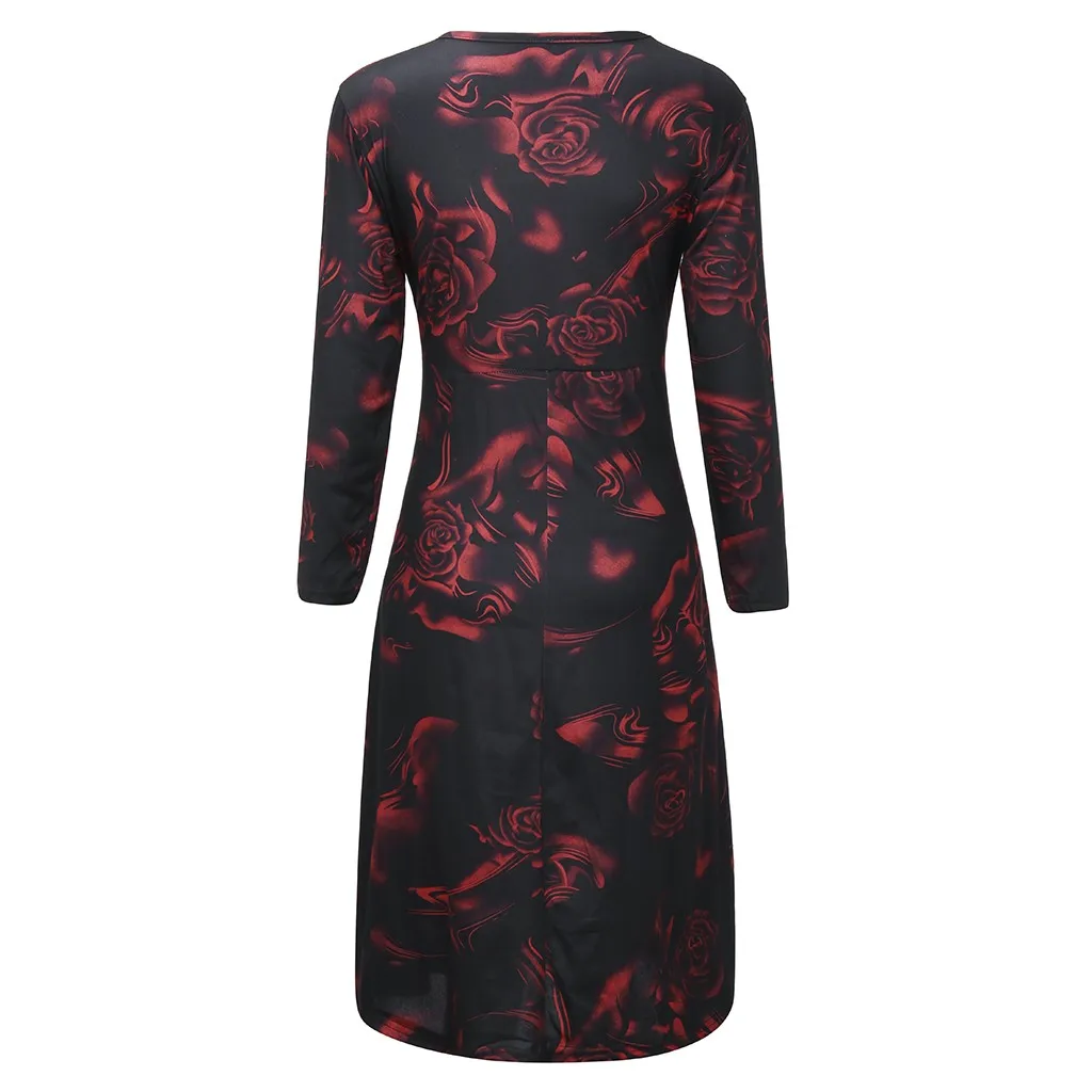 Женское платье богемные платья до колен женские в стиле ампир с круглым вырезом и