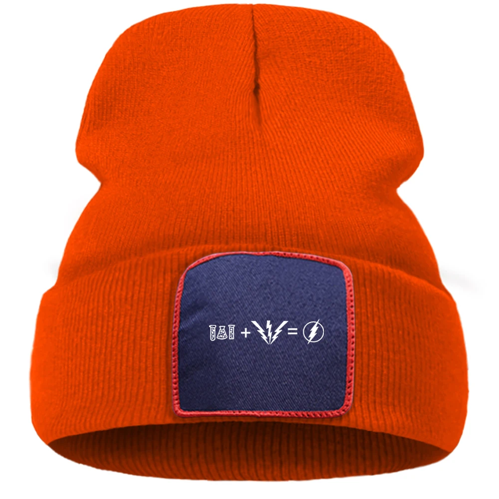 Шапка-бини с принтом молнии гибкая складная шапка зимняя хлопковая горячая